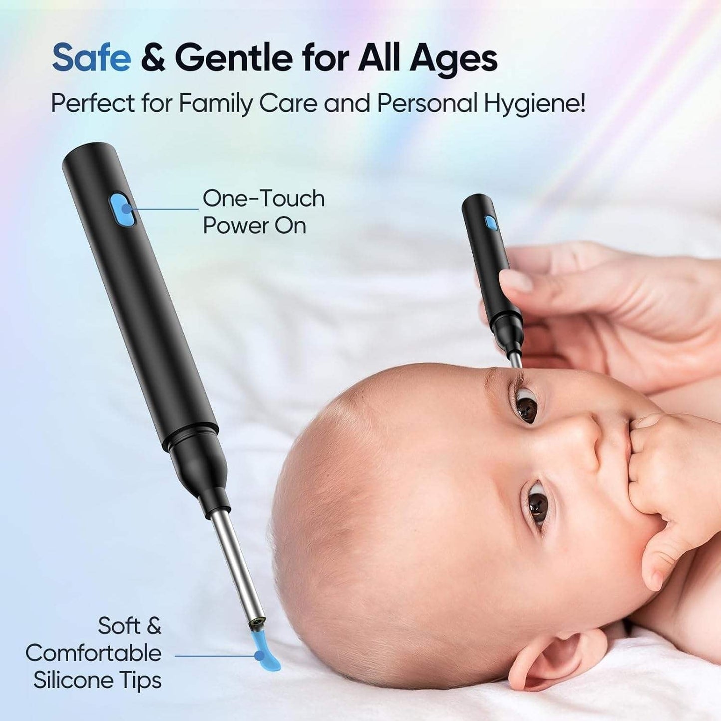 Earwax Removal Tool with Camera, 8 Kits and 5 Ear Picks, (camera 1080P HD), 6 LED Lights Earwax Removal Kit, for IOS and Android