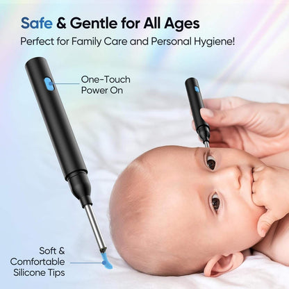 Earwax Removal Tool with Camera, 8 Kits and 5 Ear Picks, (camera 1080P HD), 6 LED Lights Earwax Removal Kit, for IOS and Android